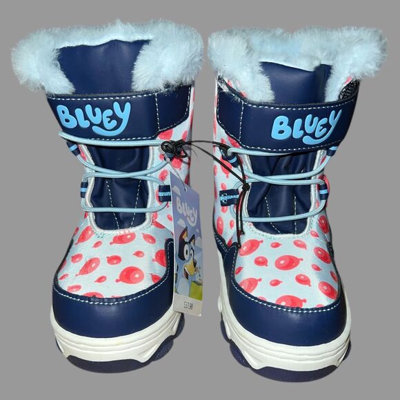 Bluey Snow Boots Toddler Size 10 Disney Bingo Blue Pink Balloons NEW - Picture 5 of 9